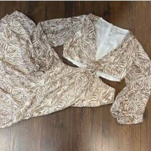 Lush‎ Brown Zebra Print Cutout maxi Dress Size Large